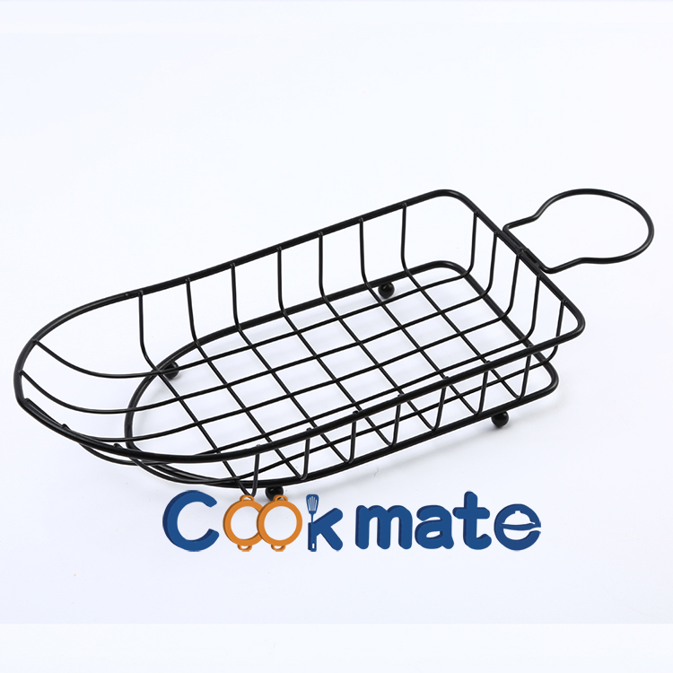 Cookmate black powder coating boat-shaped braid lace frenchfries bread loaf chicken basket baking dishes & pans