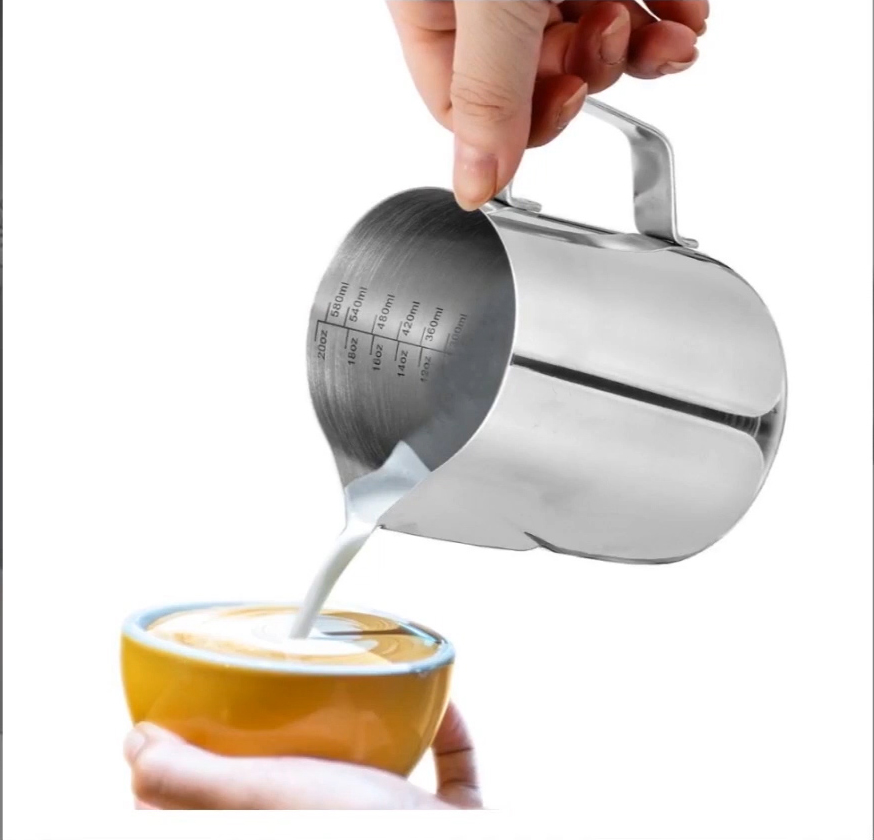 20 Oz DIY Lattes Cappuccino Coffee Tools Water Kettle Barista Decor Ceram Milk Jug Froth Pitcher 600ml