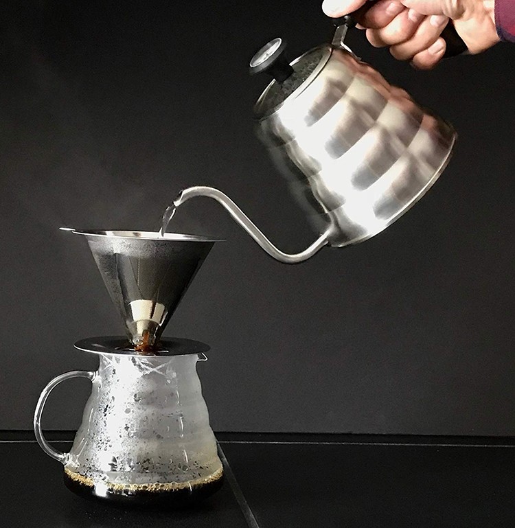 Health Material Stainless Steel Pour Over Reusable Coffee Filter Refillable Coffee Dripper