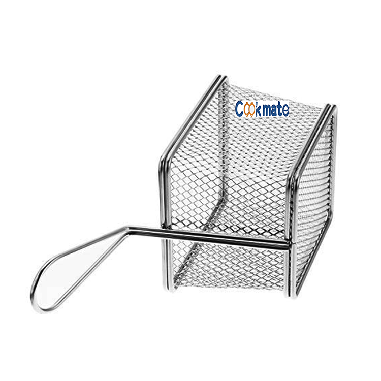 COOKMATE Kitchen Restaurant Cooking Tools Stainless Steel Dense Wire Mesh French Mini Fry Basket