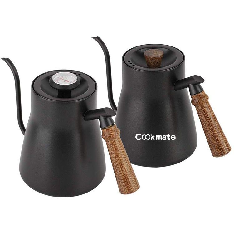 Cheap Pour Over Drip Coffee Maker Long Spout Coffee Enamel Milk Pot With Temperature