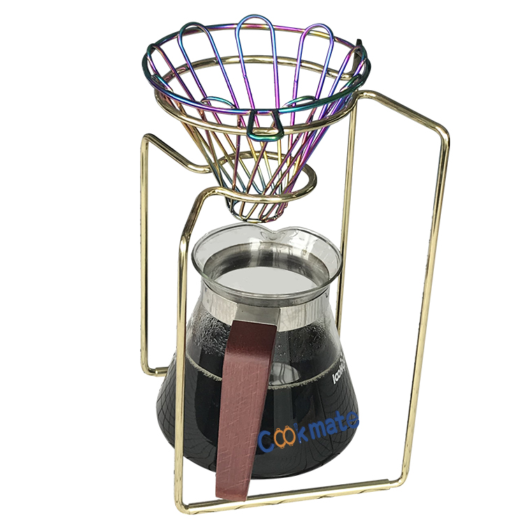 Hot Selling Coffee Infuser Stand V60 Filter Cup Holder Coffee Dripper Rack With Wood Base
