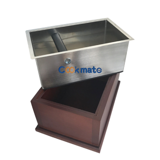COOKMATE Durable Anti Slip Stainless Steel Espresso Dump Bin Coffee Grind Knock Box