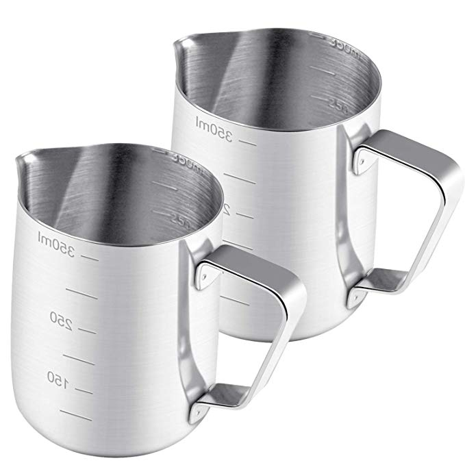 Amazon Hot Sale Milk Frother With Measurements on Both Sides Milk Latte Jug Coffee Creamer Pitcher