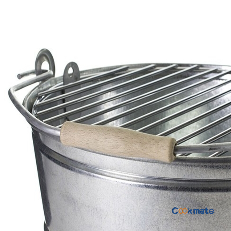 Durable Colorful Outdoor Self-Cooking Bamboo Handle Charcoal BBQ Grills Barbecue Bucket