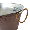 Bar Accessories Galvanized Metal Beer Bucket with Handle Oval Beverage Tub