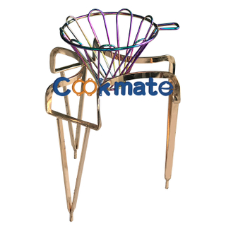 COOKMATE Copper Wire Coffee Dripper Paper Stand With Wood Holder for Cafe