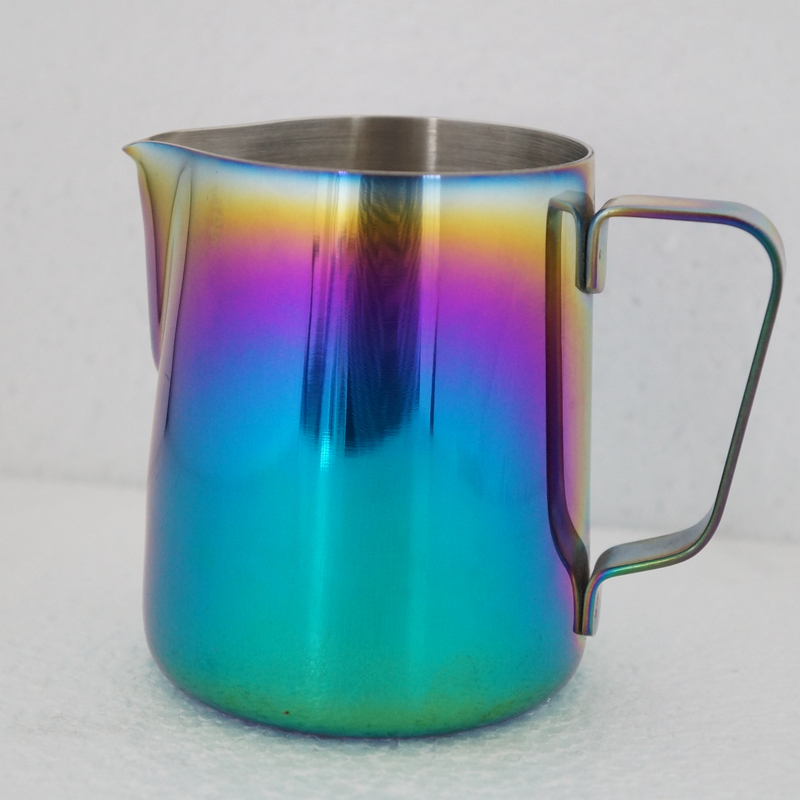 Rainbow Colorful Food Grade Materials Stainless Steel Barista Tool Milk Pitcher Latte Moka Jugs for Milk Frothing Coffee Jug