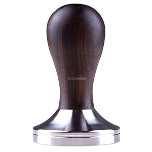Top Quality Coffee Shop Accessories Espresso Maker Tamper Wooden Stainless Steel Brown Hammer