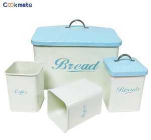 Countertop Space Saving Bread Bin Loaves Storage Vintage Home Kitchen Gifts Tea Coffee Sugar Tin Canister/Bread Box/Bin/Holder