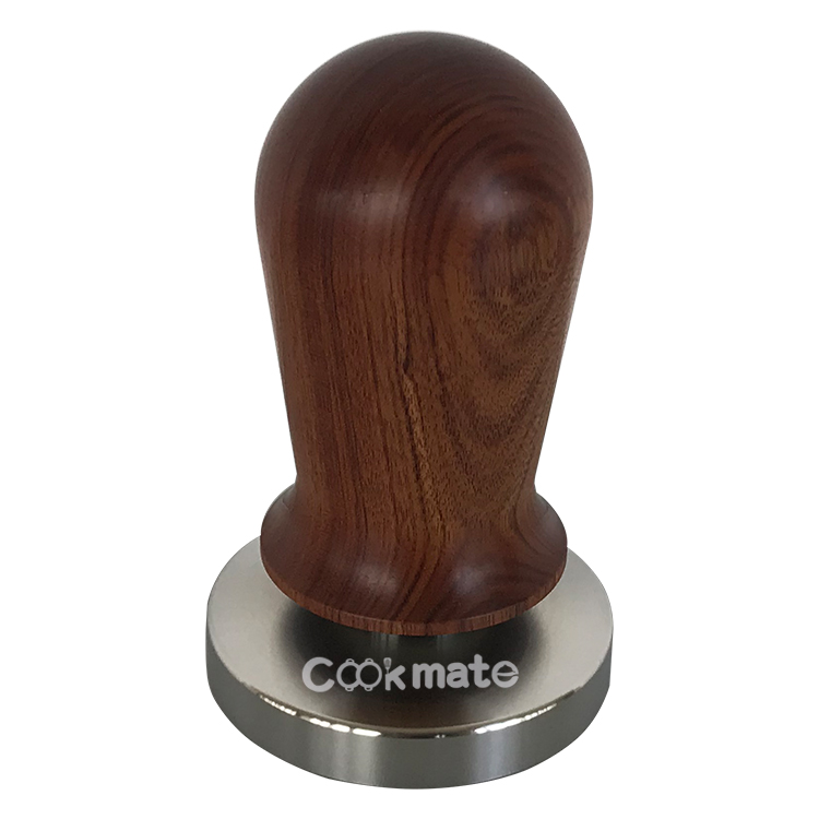 The Best Wood Handle 304 Stainless Steel Flat Base Coffee Stamper For Espresso Machine