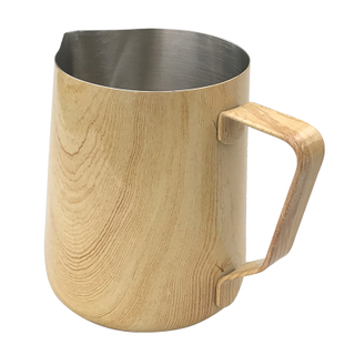 Cookmate 600ml Milk Mug Frothing Pitcher Wooden Texture