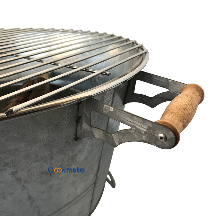 Outdoor Cast Iron Large Barrel Portable Garden Camping Bbq Charcoal Grill