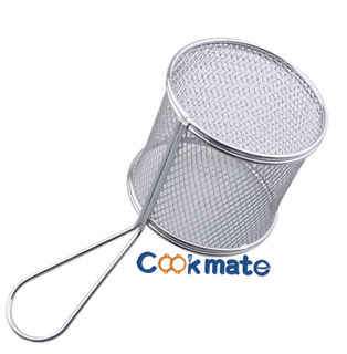 Cookmate small size Stainless Steel Deep cylinder-shaped Wire Mesh french chips chickens basket