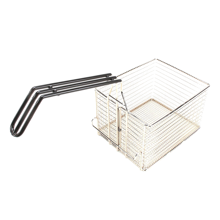Rectangular Wire Fry Basket with Plastic Handle for Light To Heavily-breaded Food Products