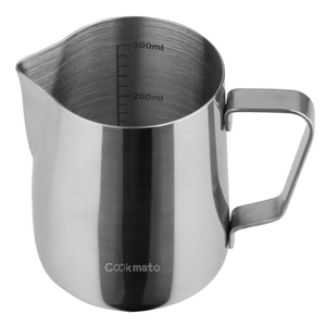Professional Barista Style Lattes Hot Chocolate Stainless Steel Milk Frothing Jug & Thermometer for Measuring