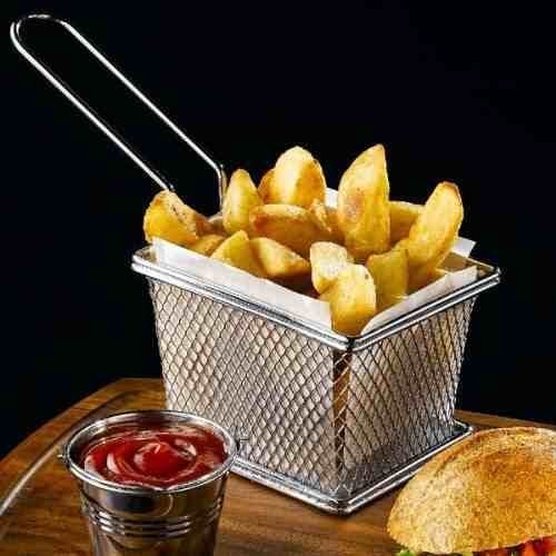 Kitchen Cookware Stainless Steel Mini French Fries Basket Square Fryer Baskets
