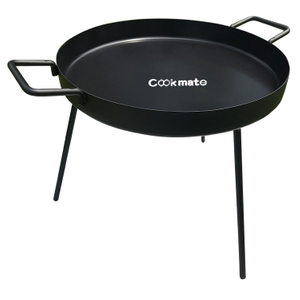 Durable Non-Stick Cast Iron Even Heat Distribution Round Traditional Outdoors Stir Fryer Pan