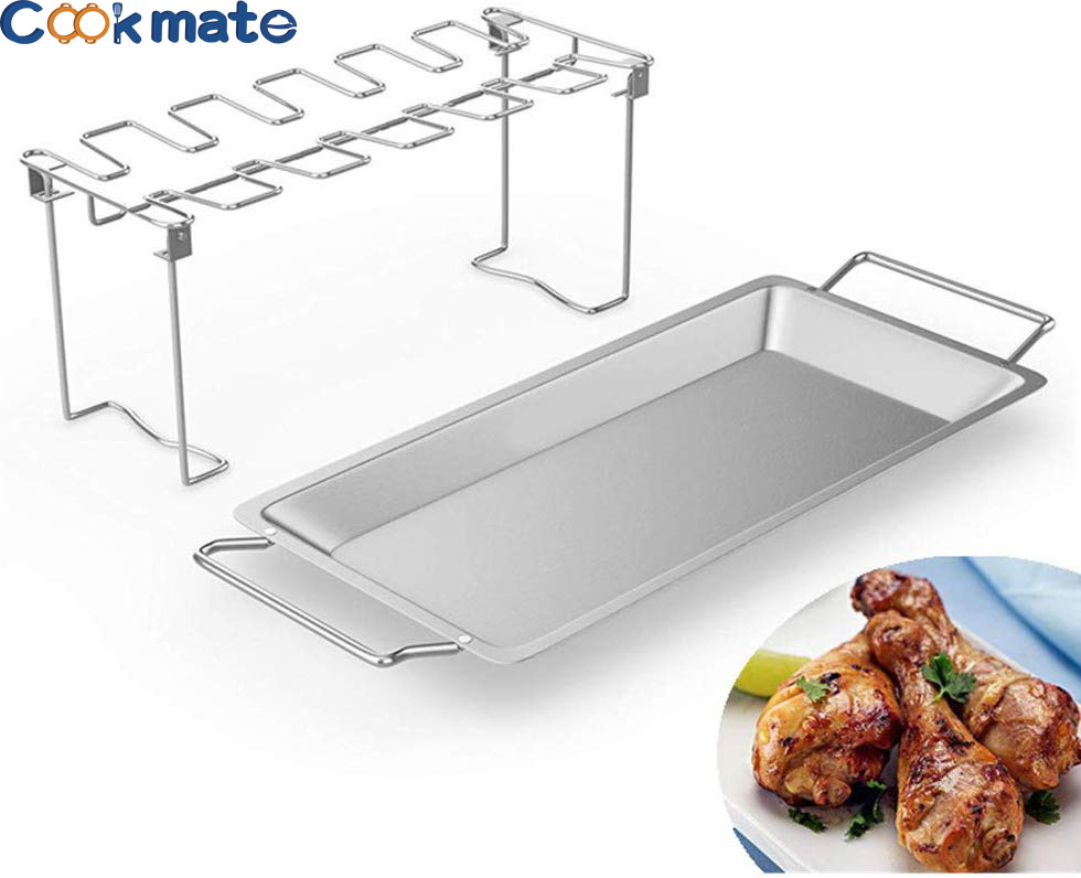 Picnic BBQ Tools Silver Chicken Drumstick Roaster Chicken Grill Rack for Oven,Smoker