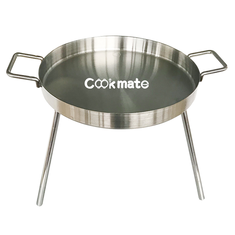 COOKMATE Contemporary Stainless Steel Cookware Omelette Outdoor BBQ Fry Pan