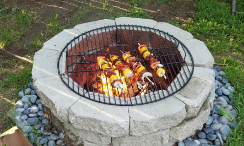 BBQ Healthy Metal Porcelain Coated Cast Iron Grates Cladding Rod Cooking Grates for Grill, Fire Pit