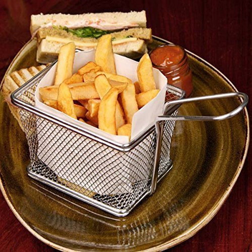 Kitchen Cookware Stainless Steel Mini French Fries Basket Square Fryer Baskets
