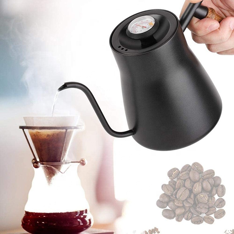 Wooden Handle Pour Over Coffee Dripper Gooseneck Spout Drip Pot Tea Kettle Tea Pot