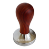 Wood Handle 304 Stainless Steel Flat Base Coffee House Accessories Espresso Tamper with Logo
