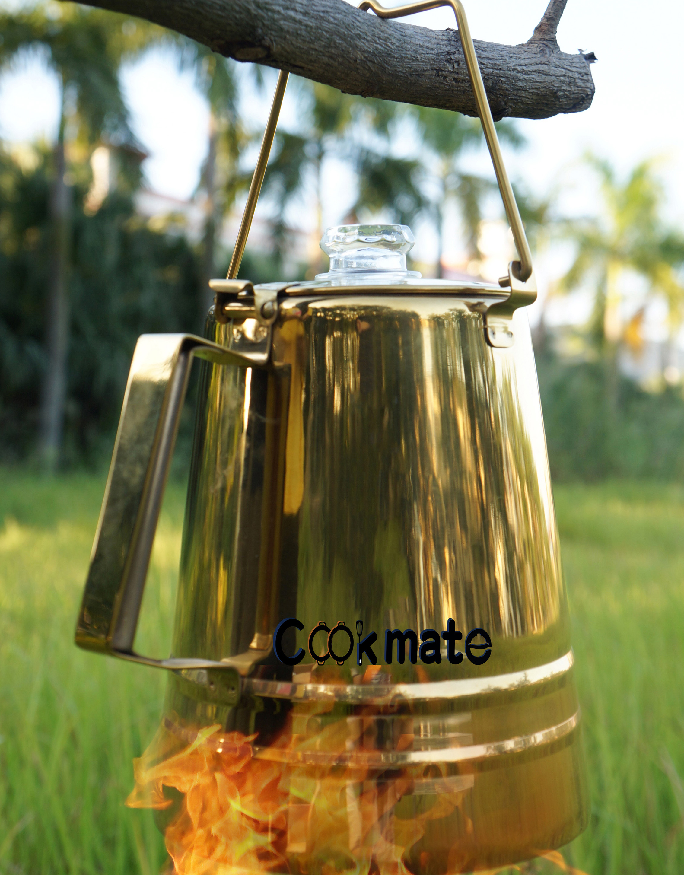 Outdoor Camping Stainless Steel Kettle Portable Camping Coffee Pot Walking Kettle