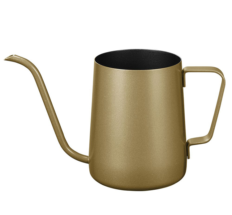 Zero Flaw Gold 350mm Long Narrow Spout Coffee Pot Small Fine Stainless Pour Over Drip Coffee Pot Gooseneck Tea Kettle