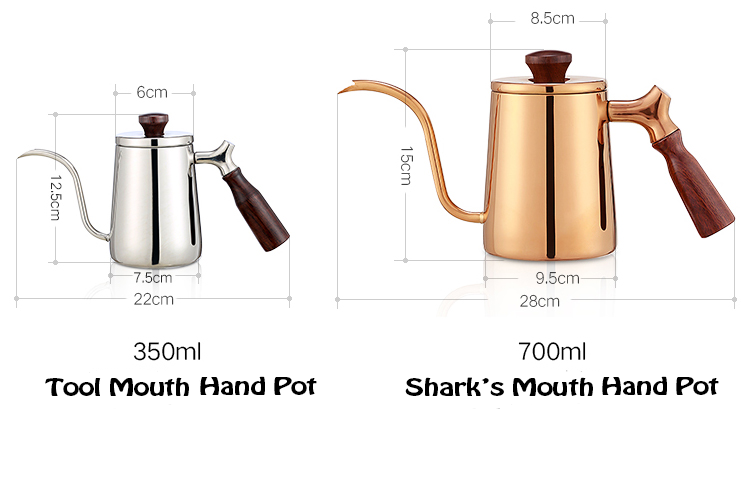 New product 350ml Stainless Steel Gooseneck Pour Over Pot Coffee Drip Kettle Milk Tea Jug