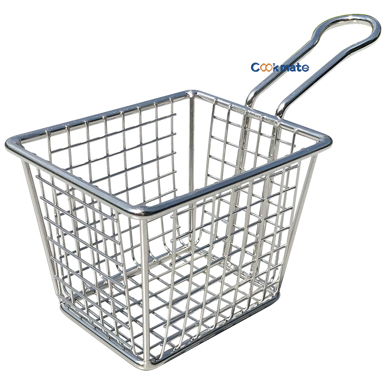 Perfect Size For Hotel Mini Fry Baskets Strainer Stainless Steel Food Frying Basket With Handle