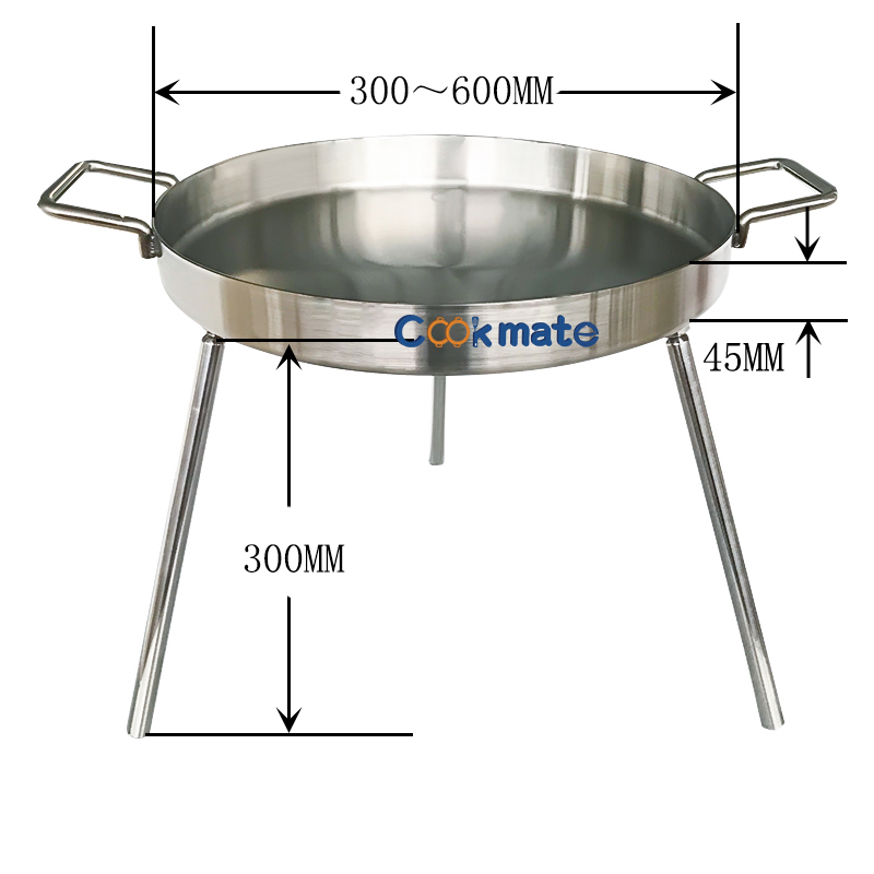 304 Stainless Steel Simple And Easy Clean Round Portable Charcoal BBQ Grill Pan