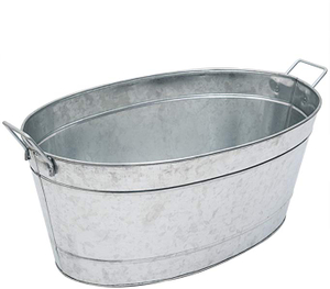Food Grade Large Galvanized Steel Metal Oval Tub Flower Pot Wine Bucket for Home Hotel Party