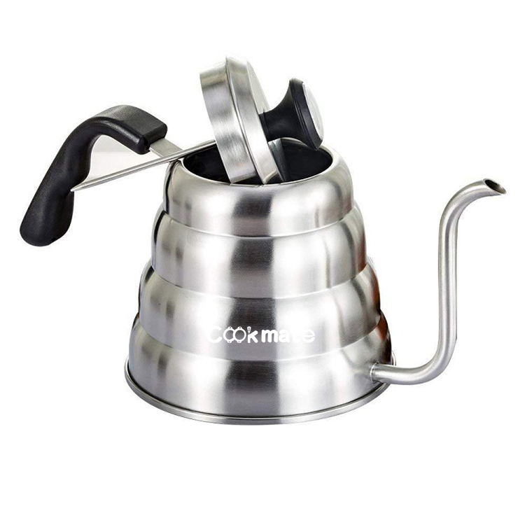 The Best Coffee Pot Enamel Milk Jug 304 Stainless Steel Long Spout Coffee Kettle