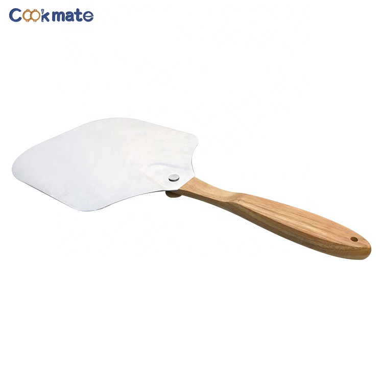 Aluminum Pizza Peel with Foldable Oaken Handle ,Good Helper For Baking, Homemade Pizza And Bread
